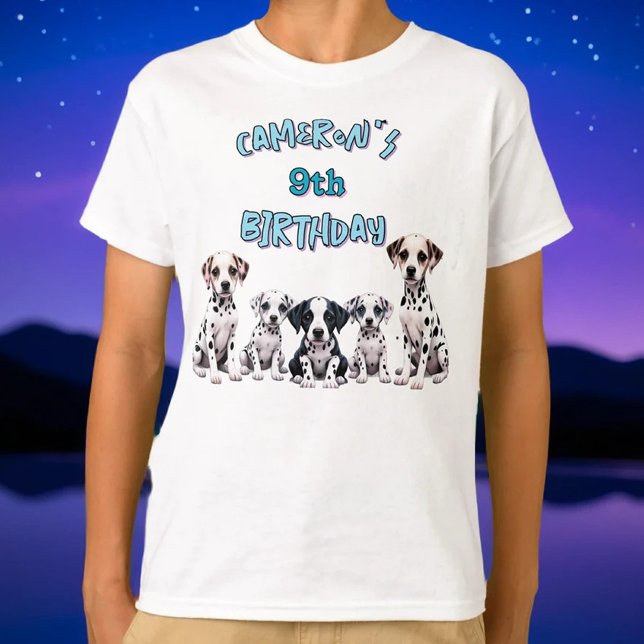 Kids' Dalmatian Birthday Puppy Party T-Shirt (Creator Uploaded)