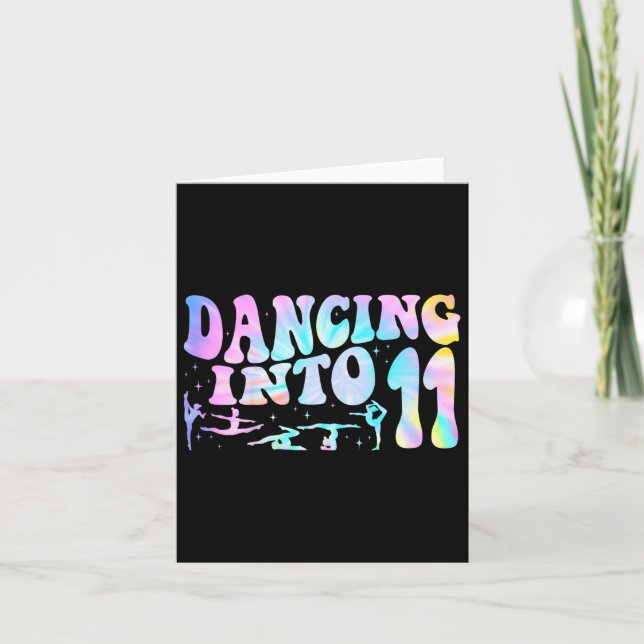 Kids Dancing Into 11 Years Old 11th Birthday Balle Card (Front)