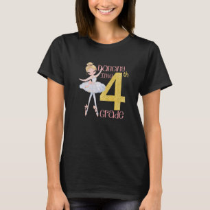 Kids Dancing Into Fourth Grade Ballet Back To Scho T-Shirt