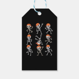 Kids Dancing Skeleton Halloween Gift Tags