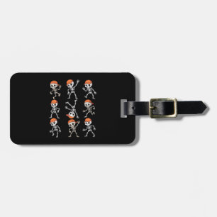 Kids Dancing Skeleton Halloween Luggage Tag