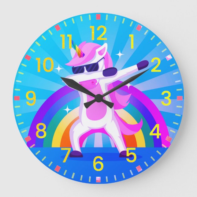 Kids • Dancing Unicorn • Wall Clock (Front)
