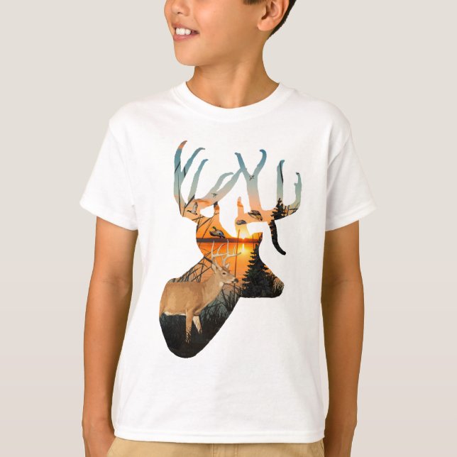 Kid's Deer Hunting Shirt, Kid's Whitetail T-Shirt (Front)