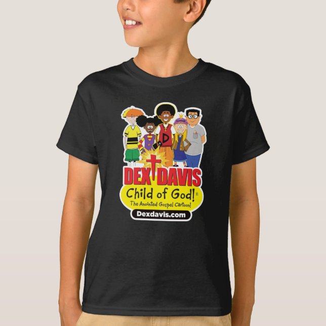 Kid's "Dex n' Friends" T-Shirt (dark colours) (Front)