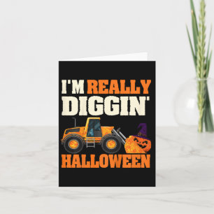 Kids Digging Halloween Pumpkin Truck Kids Toddler  Card