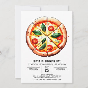 Kids Digital Pizza Birthday Invitation