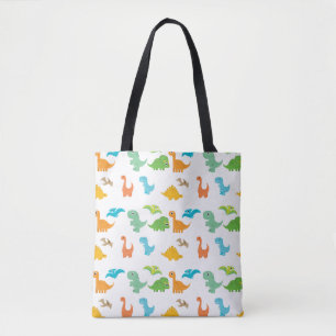 Kids Dino Dinosaur Decor Colourful T-Rex Lizard Tote Bag