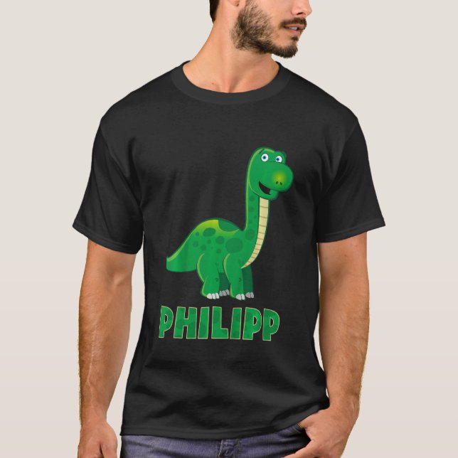 Kids Dino dinosaur name Philip T-Shirt (Front)