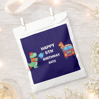 Kids dino Fireman birthday f Favour Bags