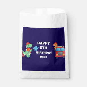 Kids dino Fireman birthday f Favour Bags