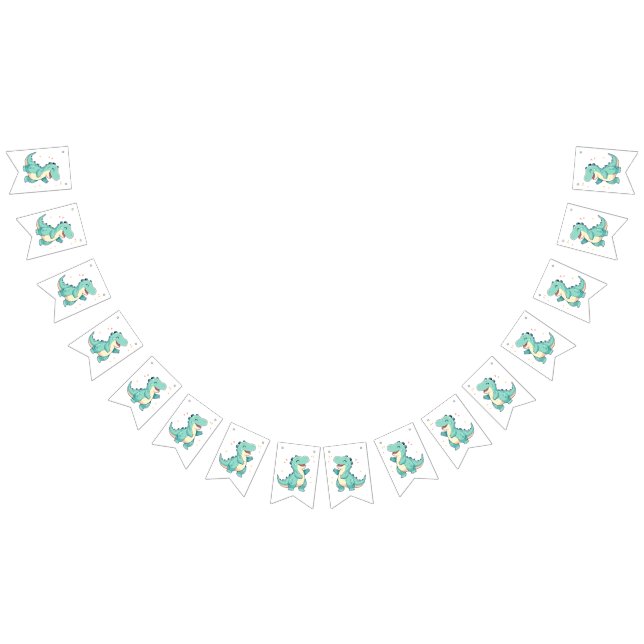 Kids Dino Mite!  Cute Dinosaur Birthday T Rex Bunting (All)