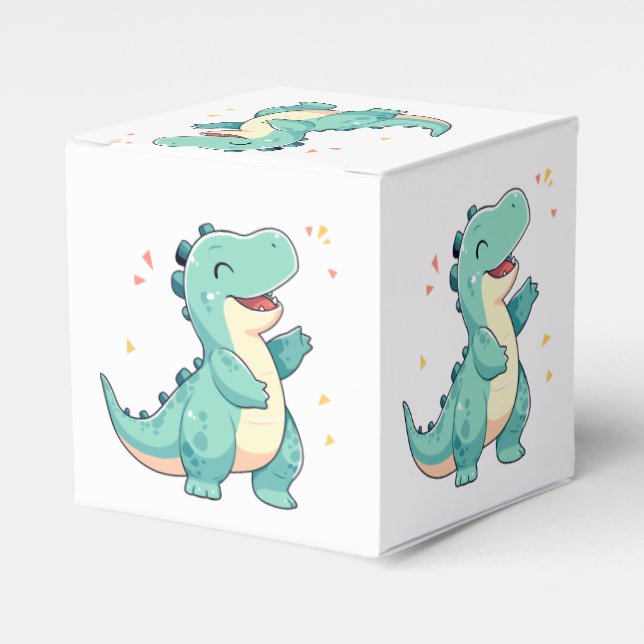 Kids Dino Mite!  Cute Dinosaur Birthday T Rex Favour Box (Front Side)