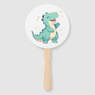 Kids Dino Mite!  Cute Dinosaur Birthday T Rex Hand Fan