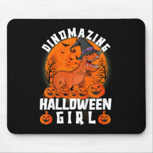 Kids Dinomazing Halloween Girl Dinosaur Saying Cos Mouse Mat