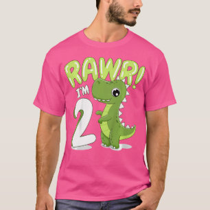 Kids Dinosaur 2Nd Birthday Outfit Dinosaur Birthda T-Shirt