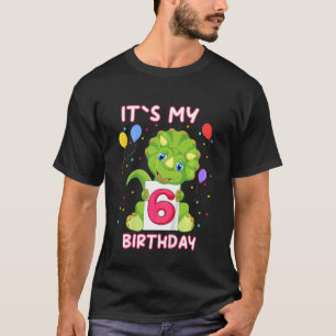 Kids Dinosaur 6th Birthday My Birthday T-Shirt