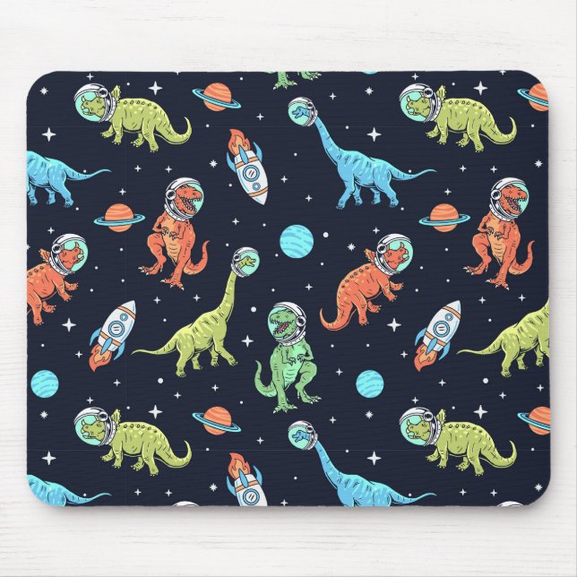 Kids Dinosaur Astronaut Pattern Mouse Mat (Front)