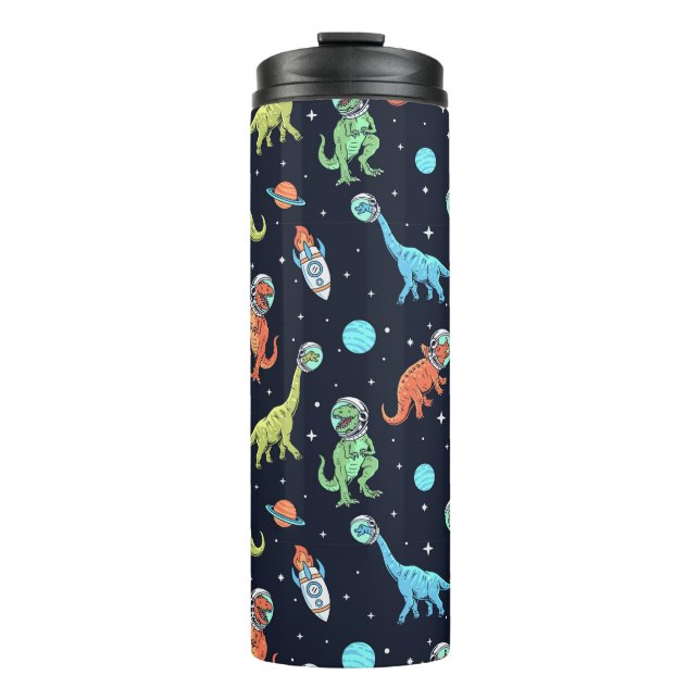 Kids Dinosaur Astronaut Pattern Thermal Tumbler (Front)