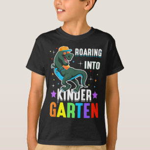 Kids Dinosaur Back To School Roaring Into Kinderga T-Shirt