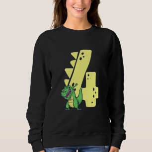 Kids Dinosaur Birthday 4 Years Old Boy Rex 4th Bd Sweatshirt