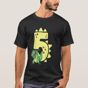 Kids Dinosaur Birthday 5 Years Old Boy Rex 5th B T-Shirt