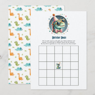 Kids Dinosaur Birthday Bingo Game Invitation