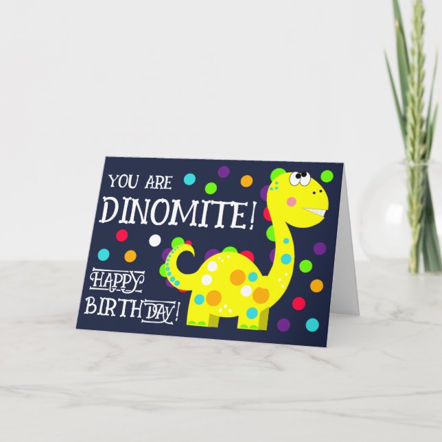 Kid's Dinosaur Birthday Card (Front)