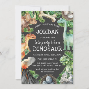 Kids Dinosaur Birthday Invitation