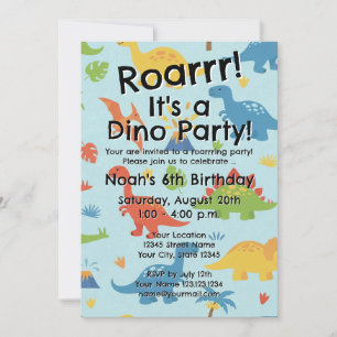 Kid's dinosaur Birthday party invitation template