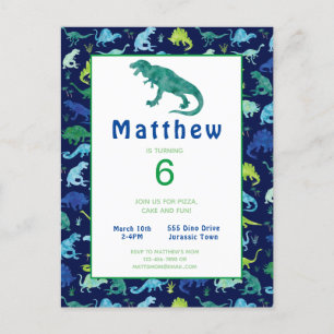 Kids Dinosaur Birthday Party T-Rex Invitation