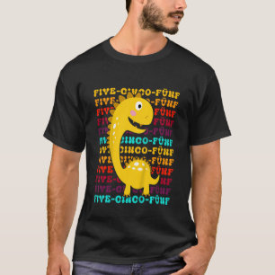 Kids Dinosaur Brontosaurus 5th Birthday T-Shirt