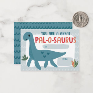Kids Dinosaur Classroom Valentine's Day Card