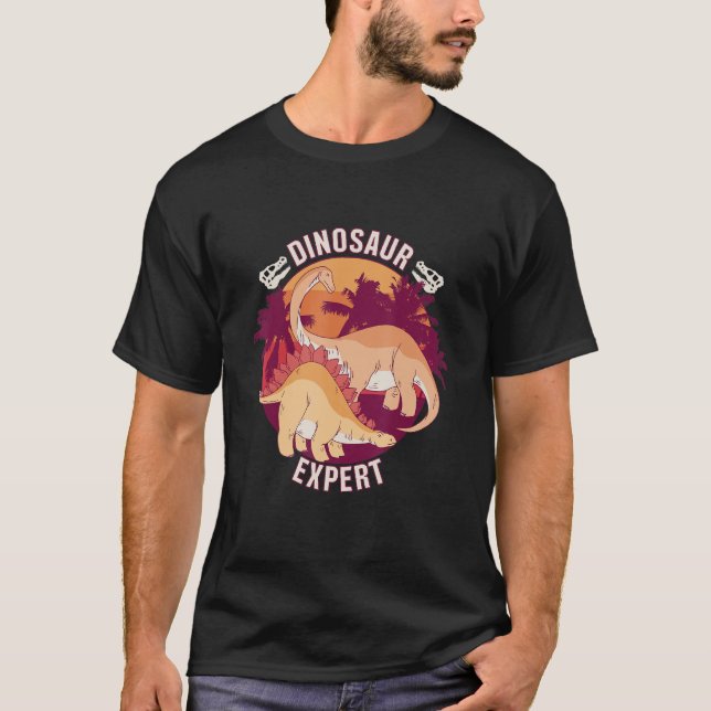 Kids dinosaur expert brachiosaurs stegosaurs T-Shirt (Front)