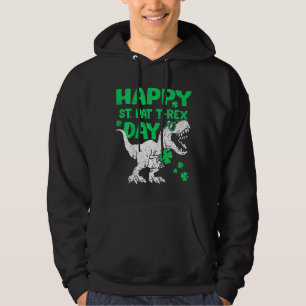 Kids Dinosaur Happy St Patrick's Day Boys Kids Tod Hoodie