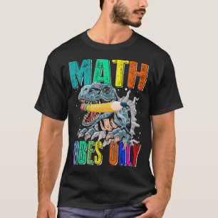 Kids Dinosaur MATH Vibes Only For Kids Back To Sch T-Shirt