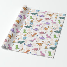 Kids dinosaur party wrapping gift favours paper