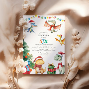 Kids Dinosaur Sixth Birthday Party Invitation