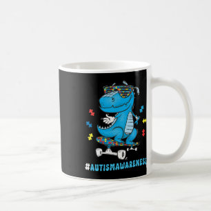 Kids Dinosaur Skateboarding Autism Awareness Choos Coffee Mug