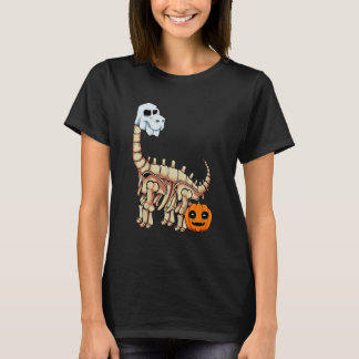 Kids Dinosaur Skeleton Ghost Lazy Halloween Costum T-Shirt