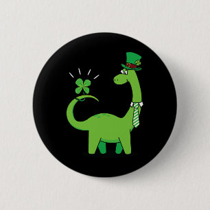 Kid's Dinosaur St Patricks Day Shamrock Shirt Todd 6 Cm Round Badge