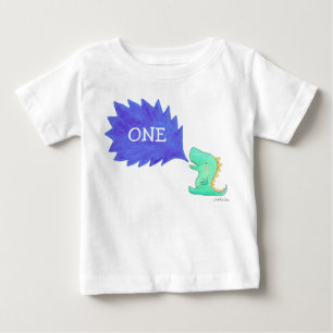 Kids Dinosaur T-shirt One Year Old Birth Day Tee