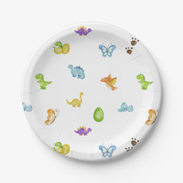 Kids Dinosaur Theme Birthday Paper Plate