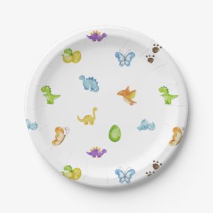 Kids Dinosaur Theme Birthday Paper Plate