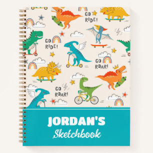 Kids Dinosaur Travelling   Child's Sketchbook Notebook