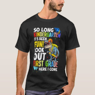 Kids Dinosaur Trex So Long Kindergarten Here I Com T-Shirt
