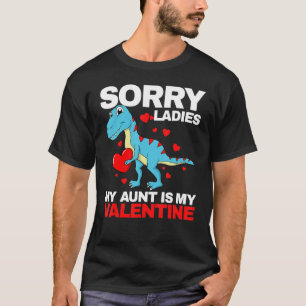 Kids Dinosaur Valentines Day Auntie Aunt Is My Val T-Shirt