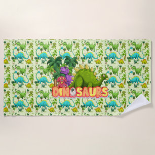 Kids Dinosaurs Beach Towel
