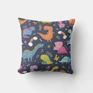 Kids Dinosaurs: Colourful Vintage Pattern Cushion