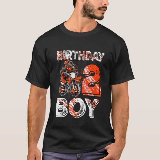 Kids Dirt Bike 2nd Birthday  Dirtbike Motorcycle   T-Shirt (Front)