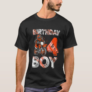 Kids Dirt Bike 4th Birthday Dirtbike Motorcycle T-Shirt